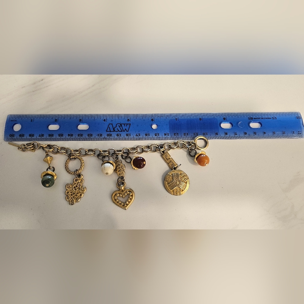 Gold Toned Charm Bracelet with Multicolor Accents - Picture 3 of 3